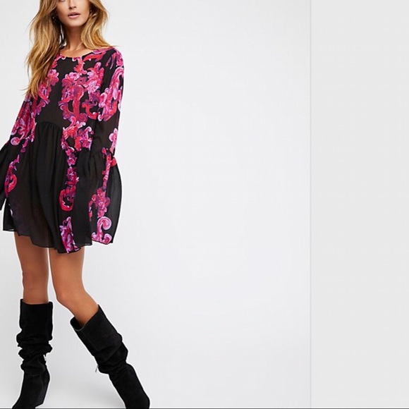 FREE PEOPLE Printed Symphony Slip Dress. NWT - Picture 4 of 4